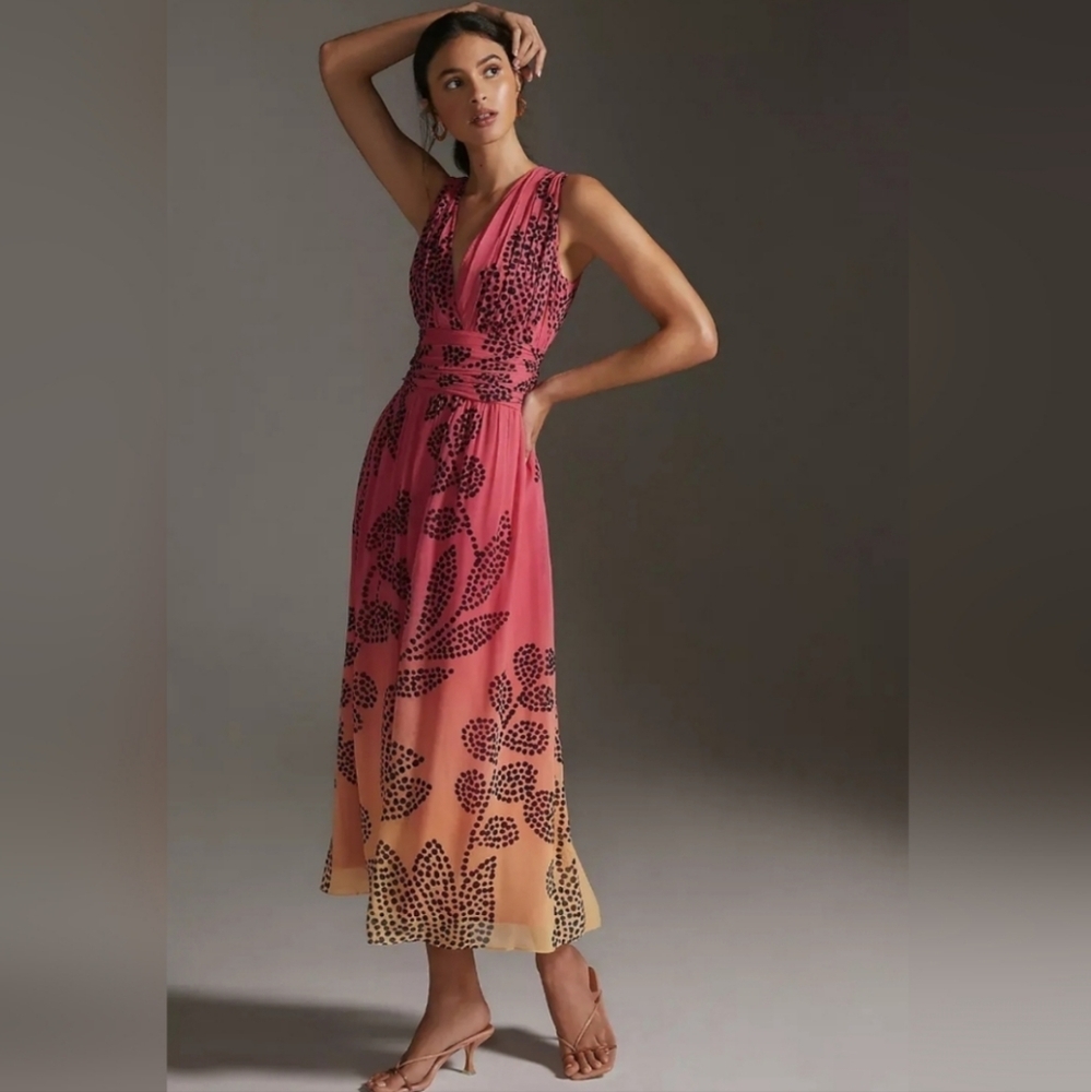 Anthropologie Verb by Pallavi Singhee V-Neck Ombre Maxi Dress